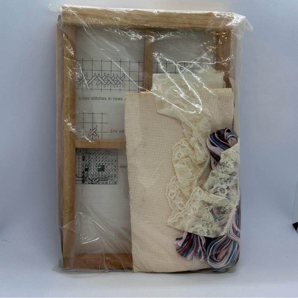 VTG Mary Maxim Needlecraft Kit #37374 Cat in the Window with Frame NOS **READ** - Picture 4 of 7